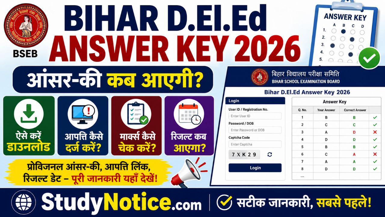 Bihar D.El.Ed Answer Key 2026