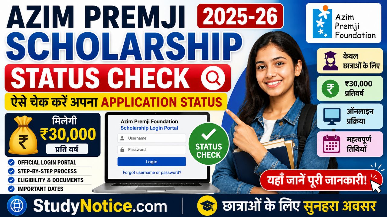 Azim Premji Scholarship 2025-26 Status Check
